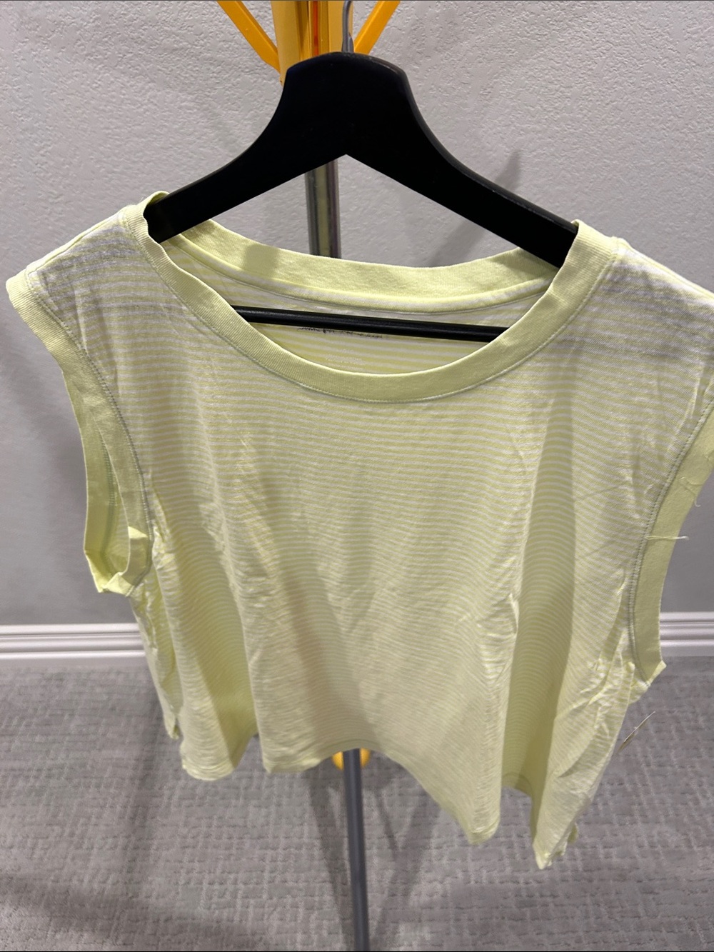 American Eagle Outfitters Pale Yellow Striped Tank
